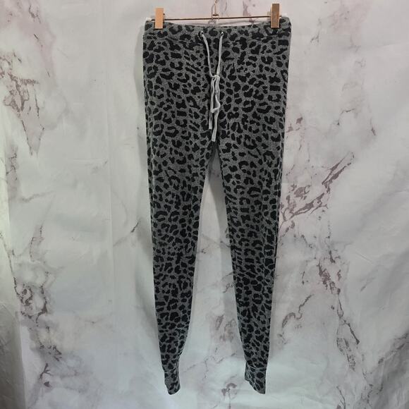 Sundry Pants - Sundry Sweatpants Womens XS 0 Gray Black Joggers Leopard Cheetah Mid Rise Skinny